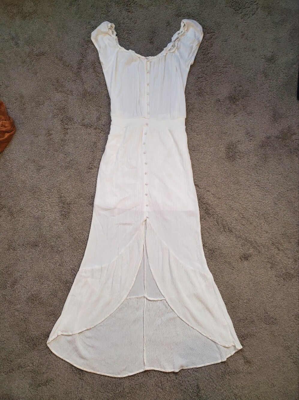 Allison & Kelly White Button Front Gauze Long Boho Maxi Dress Size XL